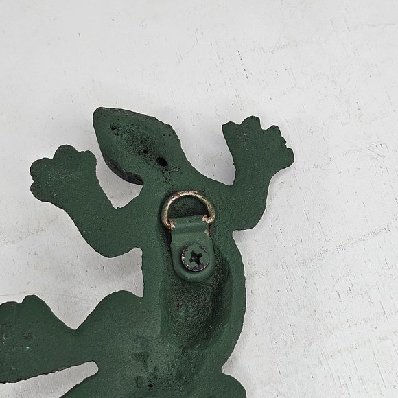 Cast Iron Lizard Gecko Wall Hanging Hook Keys Coat Towel - Picture 6 of 8
